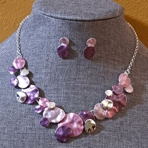 NEW Shades of purple geometric jewelry set